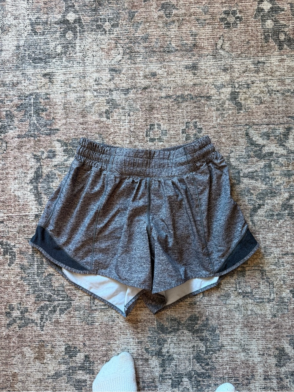 lululemon athletica Heather Gray Women's Athletic Shorts with Built-In Liner